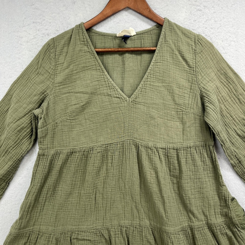 Universal Thread Tiered Maxi Dress Womens Medium Green Gauze Hippie Boho Prairie - Picture 2 of 14
